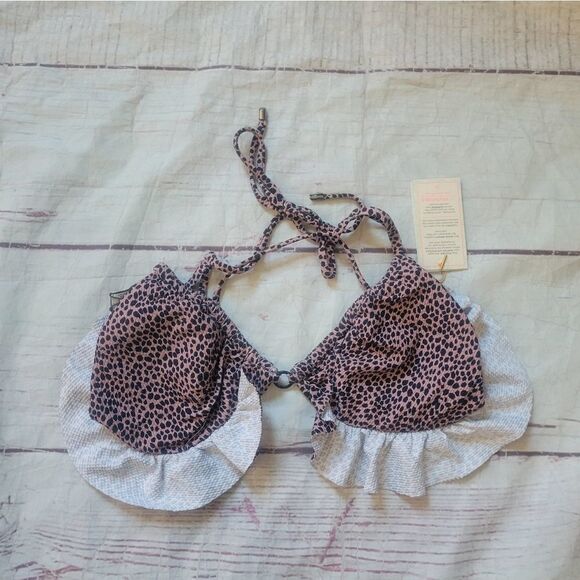 Maaji Sun Fun Reversible Sephia Songs Cheetah Triangle Bikini Top Size XL NWT - Picture 4 of 5